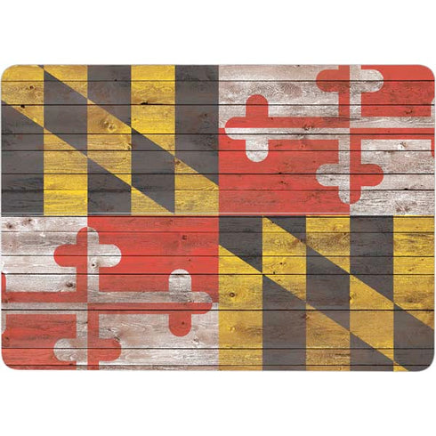Maryland Flag Dark Wood Surface Laptop Studio Skin