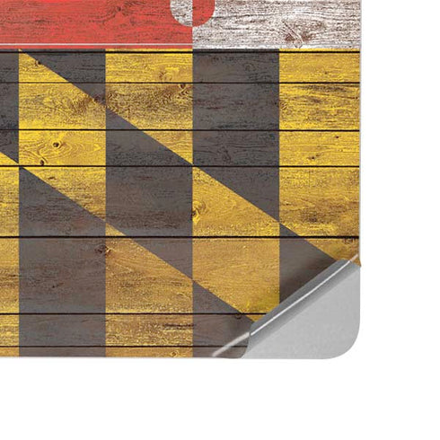 Maryland Flag Dark Wood Surface Laptop Studio Skin