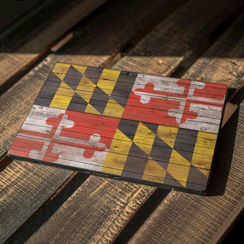 Maryland Flag Dark Wood Surface Pro 6 Skin