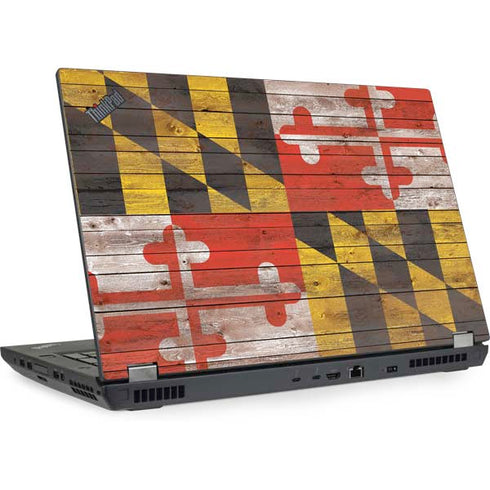 Maryland Flag Dark Wood Lenovo ThinkPad Skin