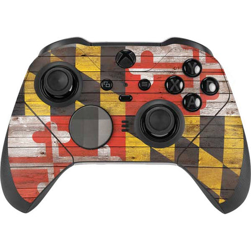 Maryland Flag Dark Wood Xbox Elite Wireless Controller Series 2 Skin