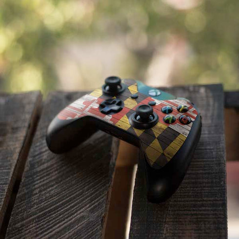 Maryland Flag Dark Wood Xbox One Controller Skin