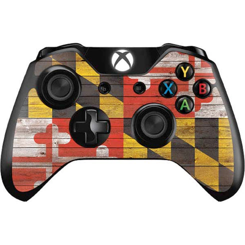 Maryland Flag Dark Wood Xbox One Controller Skin