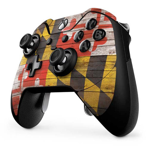 Maryland Flag Dark Wood Xbox One Elite Controller Skin