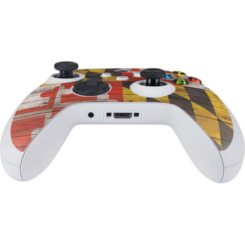 Maryland Flag Dark Wood Xbox Series S Controller Skin
