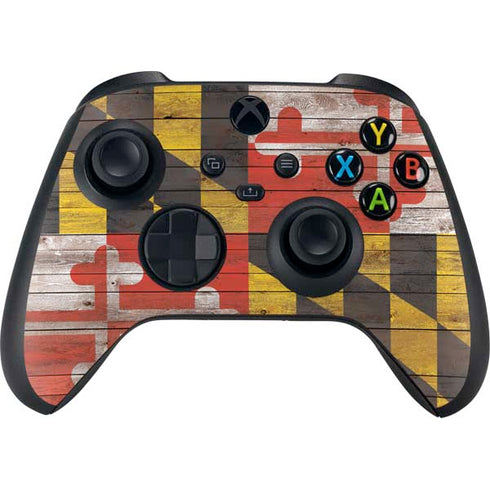 Maryland Flag Dark Wood Xbox Series X Controller Skin