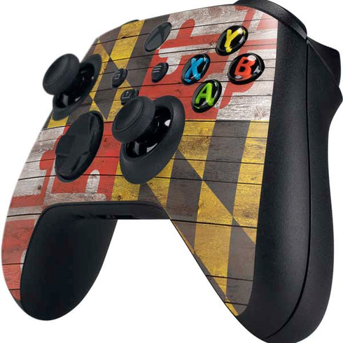 Maryland Flag Dark Wood Xbox Series X Controller Skin