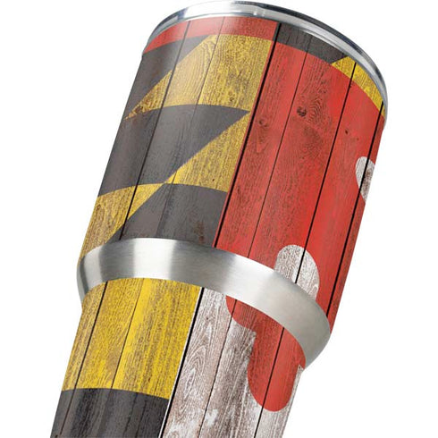 Maryland Flag Dark Wood Yeti 30oz Rambler Tumbler Skin