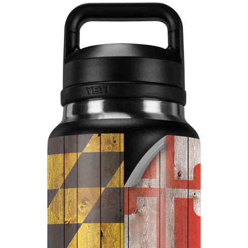 Maryland Flag Dark Wood YETI Rambler 36oz Bottle Skin