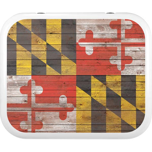 Maryland Flag Dark Wood YETI Roadie 24 Hard Cooler Skin