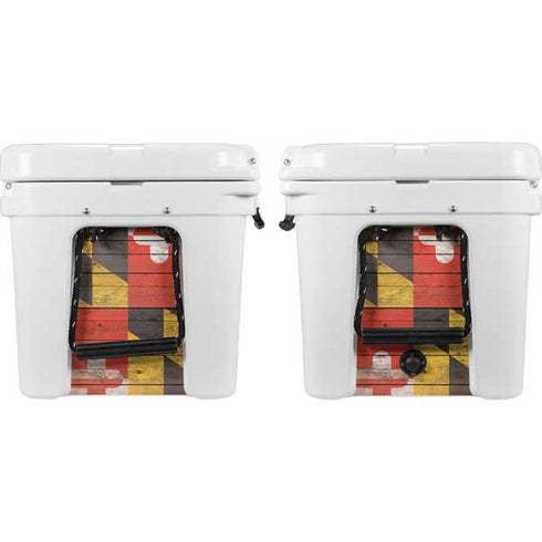 Maryland Flag Dark Wood YETI Tundra 35 Hard Cooler Skin