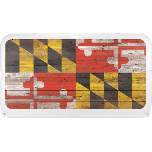Maryland Flag Dark Wood YETI Tundra 75 Hard Cooler Skin