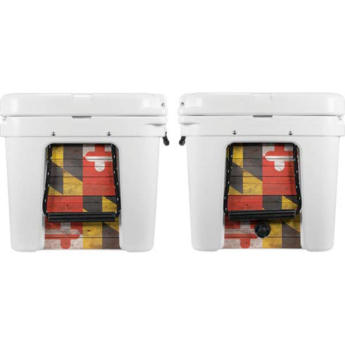 Maryland Flag Dark Wood YETI Tundra 75 Hard Cooler Skin