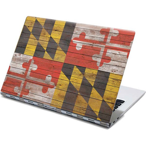 Maryland Flag Dark Wood Yoga 910 2-in-1 14in Touch-Screen Skin
