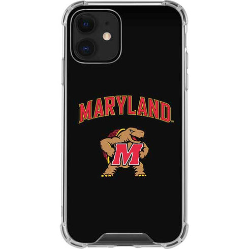 University of Maryland Collegiate Text iPhone 12 Clear Case