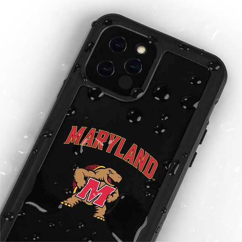 University of Maryland Collegiate Text iPhone 12 Pro Max Waterproof Case