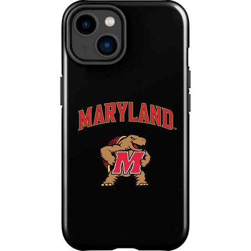 University of Maryland Collegiate Text iPhone 15 Plus Impact Case