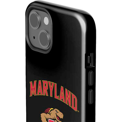 University of Maryland Collegiate Text iPhone 15 Plus Impact Case
