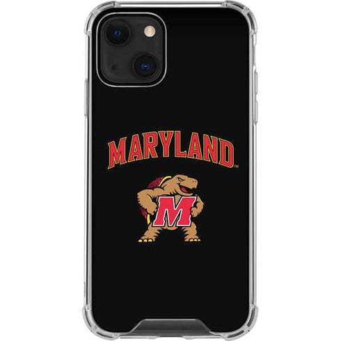 University of Maryland Collegiate Text iPhone 14 Plus Clear Case
