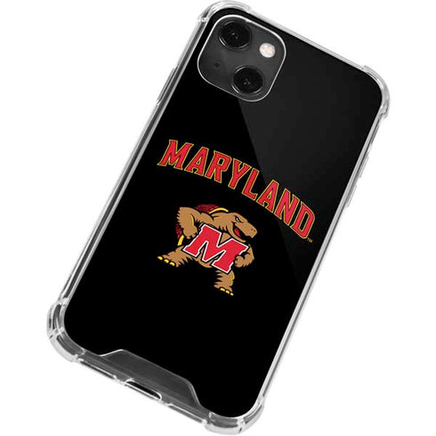 University of Maryland Collegiate Text iPhone 14 Plus Clear Case