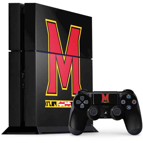 University of Maryland M Logo PS4 Console and Controller Bundle Skin
