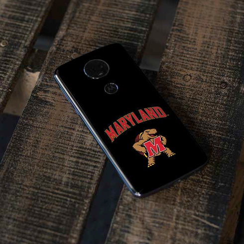 University of Maryland Collegiate Text Moto E5 Plus Skin
