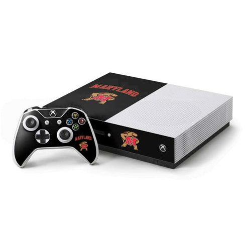 University of Maryland Collegiate Text Xbox One S Console and Controller Bundle Skin