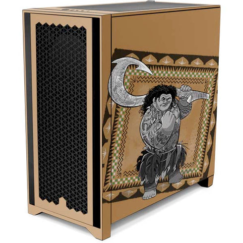 Disney Moana Maui Portrait Corsair 4000D Tempered Glass Mid-Tower ATX Case Skin