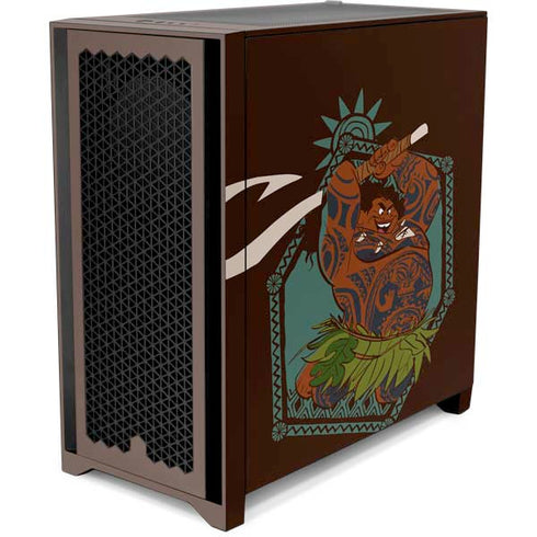 Disney Moana Maui Ready To Fight Corsair 4000D Tempered Glass Mid-Tower ATX Case Skin