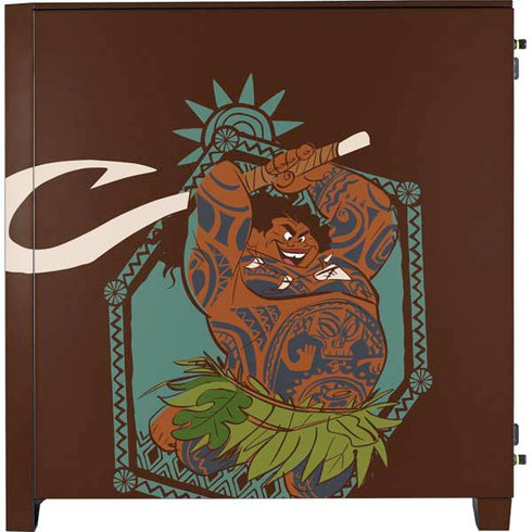 Disney Moana Maui Ready To Fight Corsair 4000D Tempered Glass Mid-Tower ATX Case Skin