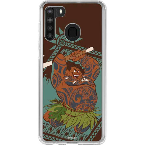 Disney Moana Maui Ready To Fight Galaxy A21 Clear Case