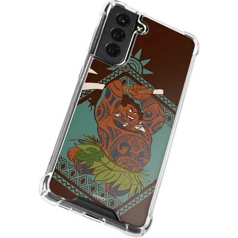 Disney Moana Maui Ready To Fight Galaxy S21 FE Clear Case