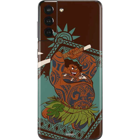 Disney Moana Maui Ready To Fight Galaxy S21 Plus 5G Skin