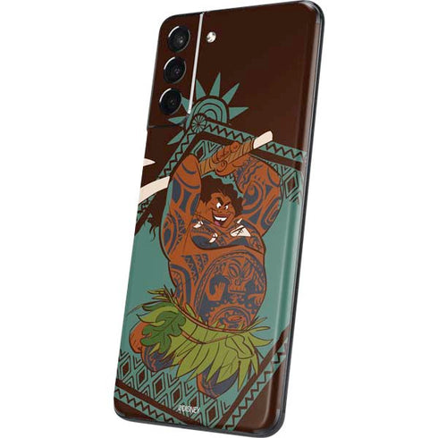 Disney Moana Maui Ready To Fight Galaxy S21 Plus 5G Skin