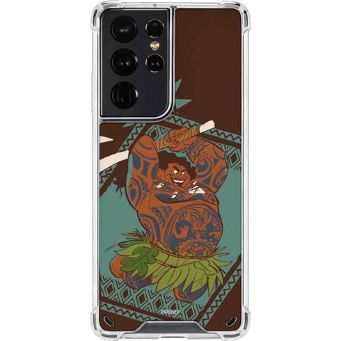 Disney Moana Maui Ready To Fight Galaxy S21 Ultra 5G Clear Case