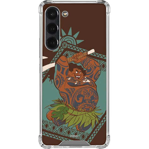 Disney Moana Maui Ready To Fight Galaxy S23 Plus Clear Case