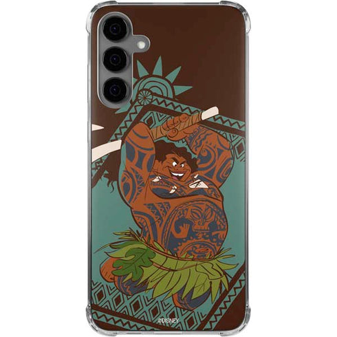 Disney Moana Maui Ready To Fight Galaxy S24 Plus Clear Case
