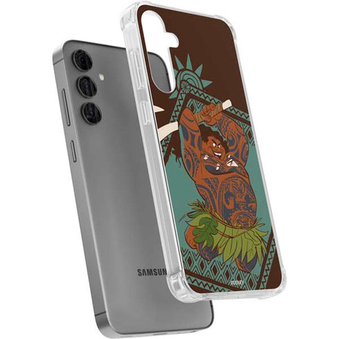 Disney Moana Maui Ready To Fight Galaxy S24 Plus Clear Case