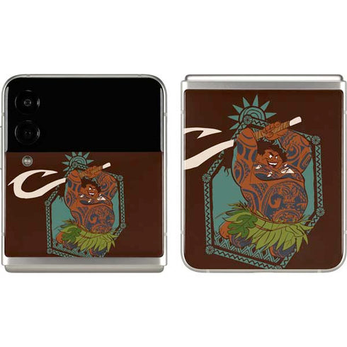 Disney Moana Maui Ready To Fight Galaxy Z Flip3 5G Skin