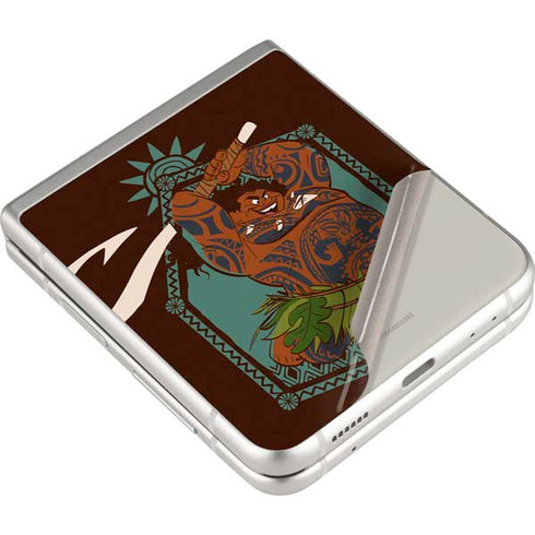 Disney Moana Maui Ready To Fight Galaxy Z Flip3 5G Skin