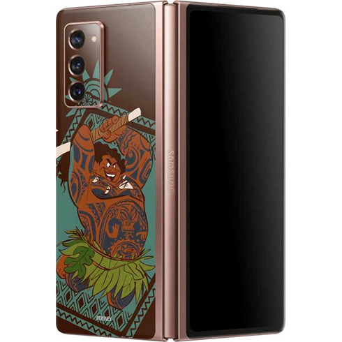 Disney Moana Maui Ready To Fight Galaxy Z Fold2 5G Skin
