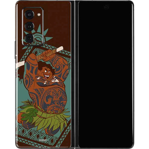Disney Moana Maui Ready To Fight Galaxy Z Fold2 5G Skin