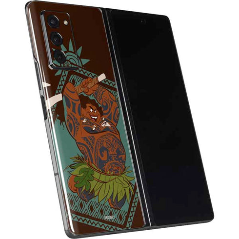 Disney Moana Maui Ready To Fight Galaxy Z Fold2 5G Skin