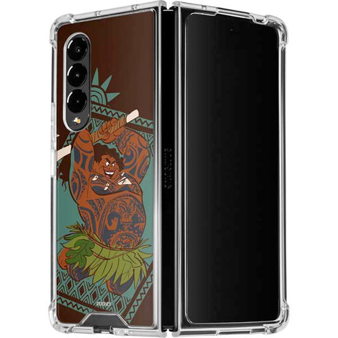 Disney Moana Maui Ready To Fight Galaxy Z Fold4 5G Clear Case