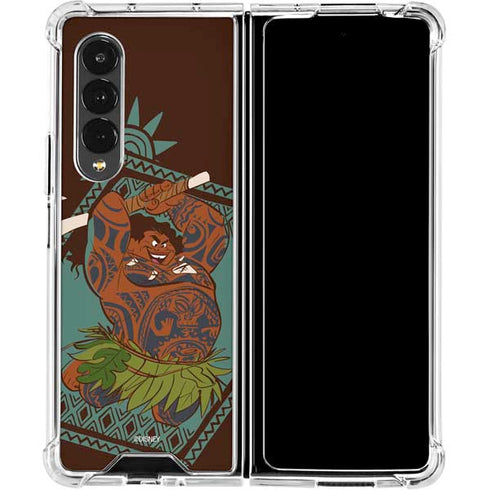 Disney Moana Maui Ready To Fight Galaxy Z Fold4 5G Clear Case
