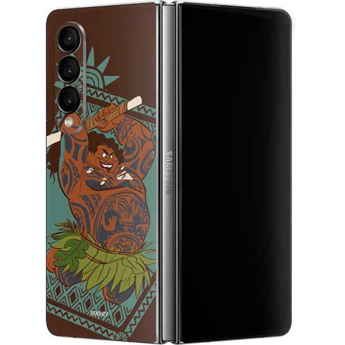 Disney Moana Maui Ready To Fight Galaxy Z Fold4 5G Skin