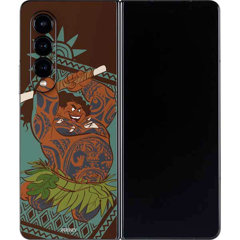 Disney Moana Maui Ready To Fight Galaxy Z Fold4 5G Skin