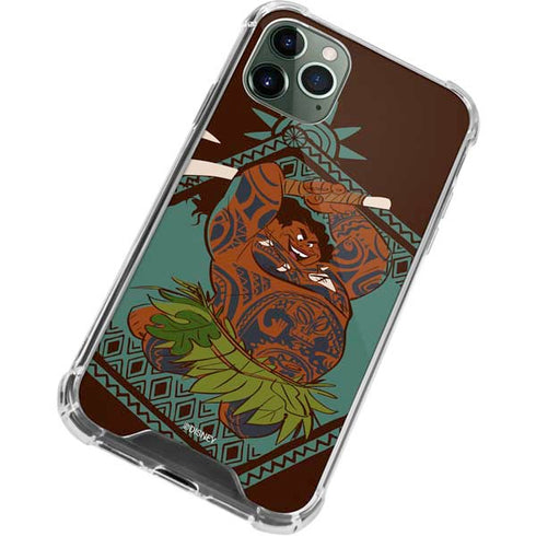 Disney Moana Maui Ready To Fight iPhone 11 Pro Max Clear Case