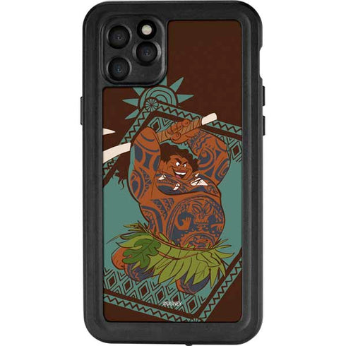 Disney Moana Maui Ready To Fight iPhone 11 Pro Max Waterproof Case