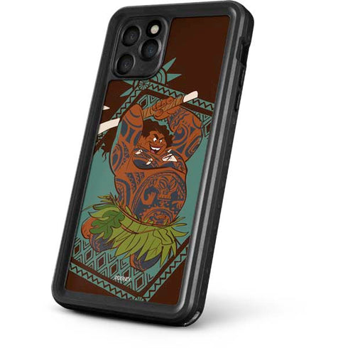 Disney Moana Maui Ready To Fight iPhone 11 Pro Waterproof Case